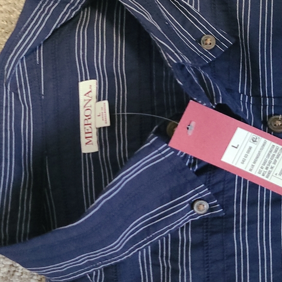 MERONA Blue Striped Button Down - Picture 2 of 2